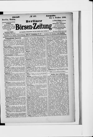 Berliner Börsen-Zeitung on Oct 4, 1886