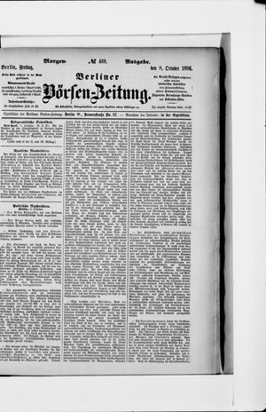 Berliner Börsen-Zeitung vom 08.10.1886