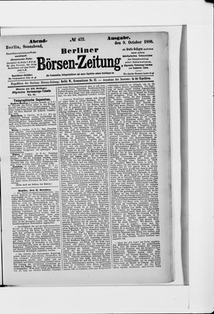Berliner Börsen-Zeitung vom 09.10.1886