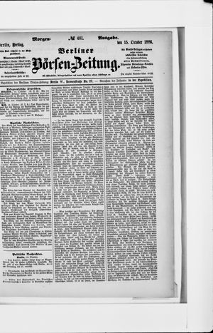 Berliner Börsen-Zeitung vom 15.10.1886