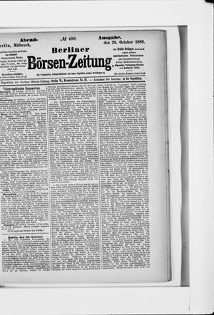 Berliner Börsen-Zeitung vom 20.10.1886