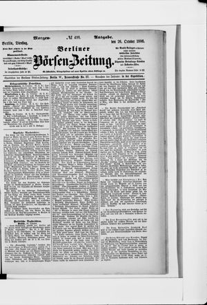 Berliner Börsen-Zeitung vom 26.10.1886