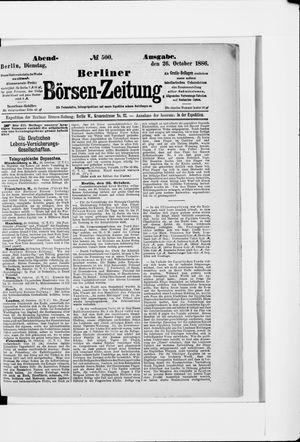 Berliner Börsen-Zeitung vom 26.10.1886