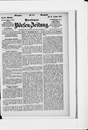 Berliner Börsen-Zeitung vom 27.10.1886