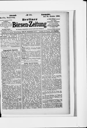 Berliner Börsen-Zeitung on Oct 28, 1886