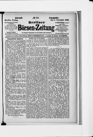 Berliner Börsen-Zeitung vom 05.11.1886