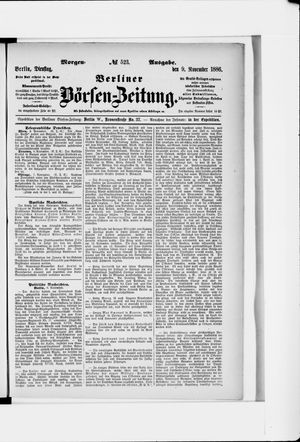 Berliner Börsen-Zeitung vom 09.11.1886