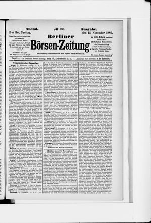 Berliner Börsen-Zeitung on Nov 12, 1886
