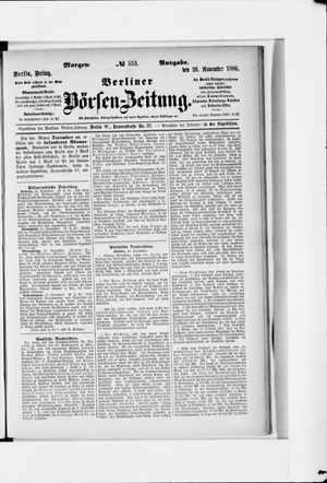 Berliner Börsen-Zeitung vom 26.11.1886