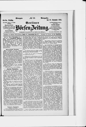 Berliner Börsen-Zeitung on Nov 30, 1886