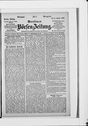 Berliner Börsen-Zeitung vom 04.01.1887