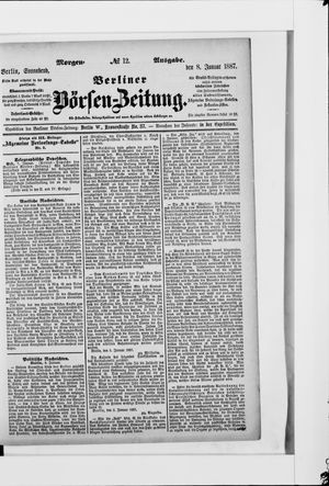 Berliner Börsen-Zeitung on Jan 8, 1887