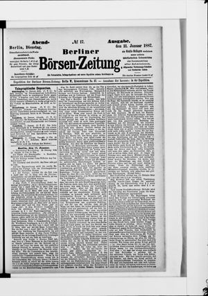 Berliner Börsen-Zeitung on Jan 11, 1887