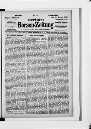Berliner Börsen-Zeitung vom 12.01.1887