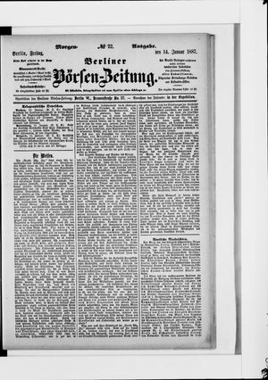 Berliner Börsen-Zeitung vom 14.01.1887