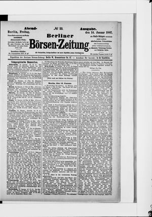 Berliner Börsen-Zeitung vom 14.01.1887