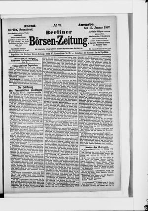 Berliner Börsen-Zeitung vom 15.01.1887
