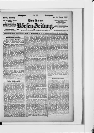 Berliner Börsen-Zeitung vom 19.01.1887