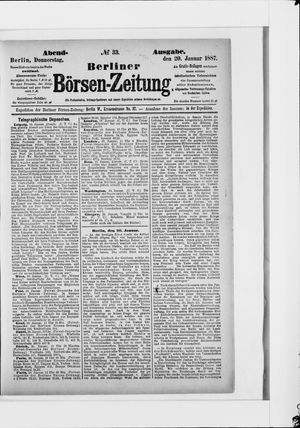 Berliner Börsen-Zeitung vom 20.01.1887