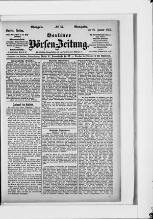 Berliner Börsen-Zeitung vom 21.01.1887