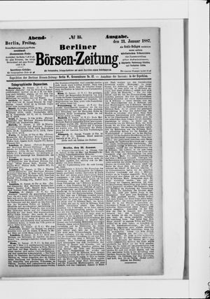 Berliner Börsen-Zeitung vom 21.01.1887