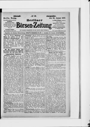 Berliner Börsen-Zeitung vom 24.01.1887
