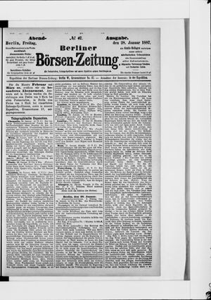 Berliner Börsen-Zeitung vom 28.01.1887