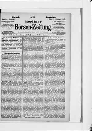 Berliner Börsen-Zeitung on Jan 31, 1887