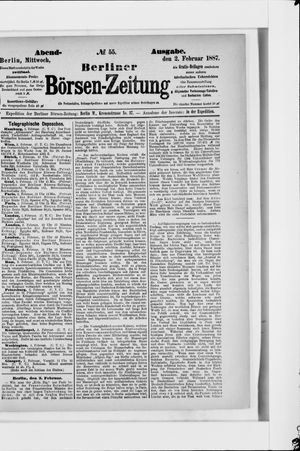 Berliner Börsen-Zeitung vom 02.02.1887