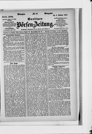 Berliner Börsen-Zeitung vom 04.02.1887