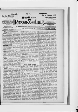 Berliner Börsen-Zeitung vom 08.02.1887