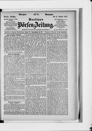 Berliner Börsen-Zeitung vom 15.02.1887