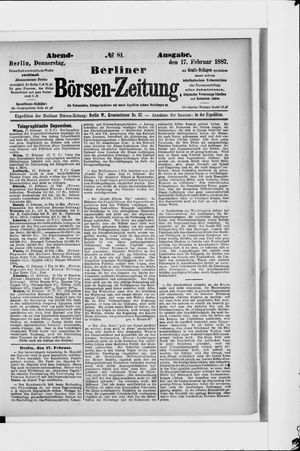 Berliner Börsen-Zeitung vom 17.02.1887