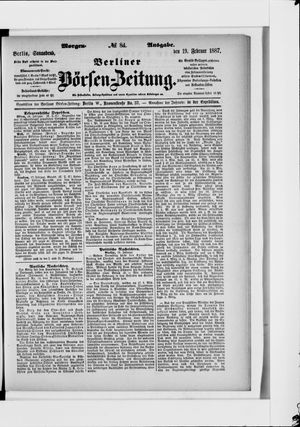 Berliner Börsen-Zeitung vom 19.02.1887