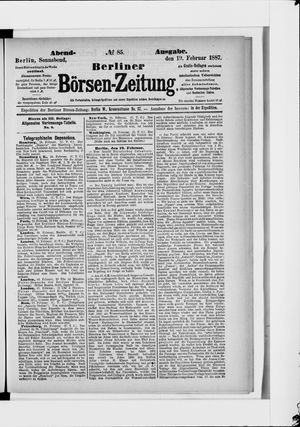 Berliner Börsen-Zeitung vom 19.02.1887