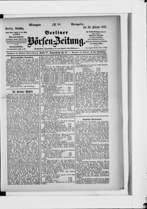 Berliner Börsen-Zeitung vom 22.02.1887