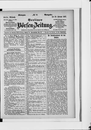 Berliner Börsen-Zeitung vom 23.02.1887