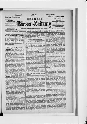 Berliner Börsen-Zeitung on Feb 24, 1887