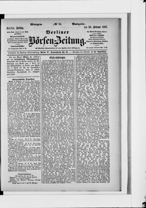 Berliner Börsen-Zeitung vom 25.02.1887
