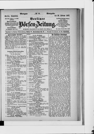 Berliner Börsen-Zeitung on Feb 26, 1887