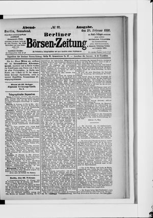 Berliner Börsen-Zeitung on Feb 26, 1887