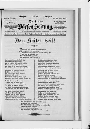 Berliner Börsen-Zeitung vom 22.03.1887