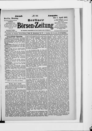 Berliner Börsen-Zeitung vom 05.04.1887