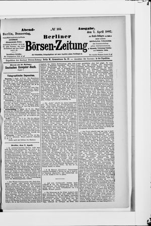 Berliner Börsen-Zeitung vom 07.04.1887