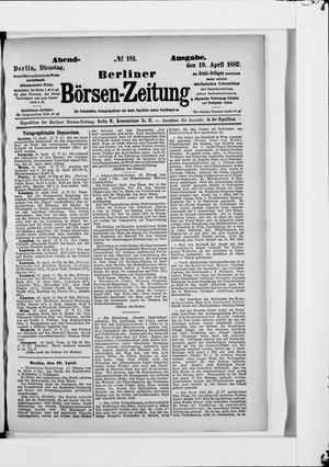 Berliner Börsen-Zeitung vom 19.04.1887