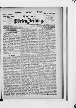 Berliner Börsen-Zeitung on Apr 27, 1887