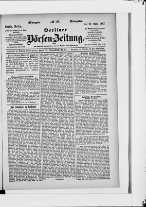 Berliner Börsen-Zeitung vom 29.04.1887