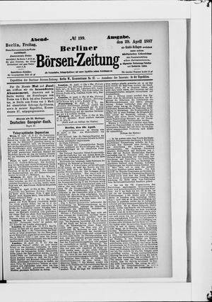 Berliner Börsen-Zeitung vom 29.04.1887