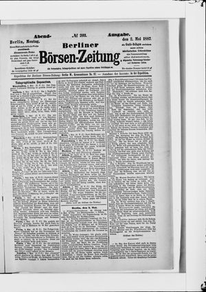 Berliner Börsen-Zeitung vom 02.05.1887