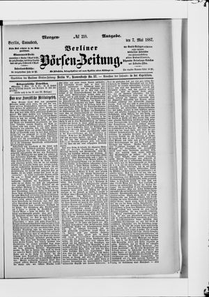 Berliner Börsen-Zeitung vom 07.05.1887